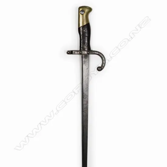 M1874 pattern bayonet with scabbard dated 1878 for GRA rifle. L.640mm
